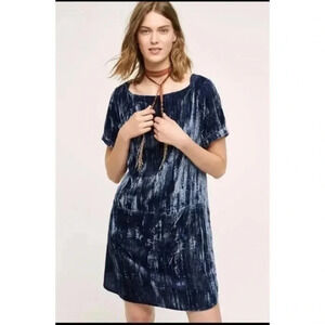 Anthropologie floreat crushed velvet mini dress small